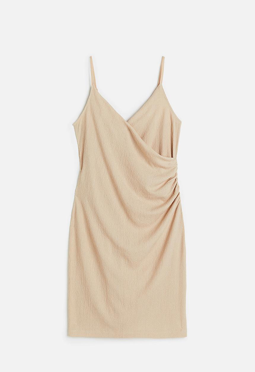 H&M - Draped jersey dress - light beige