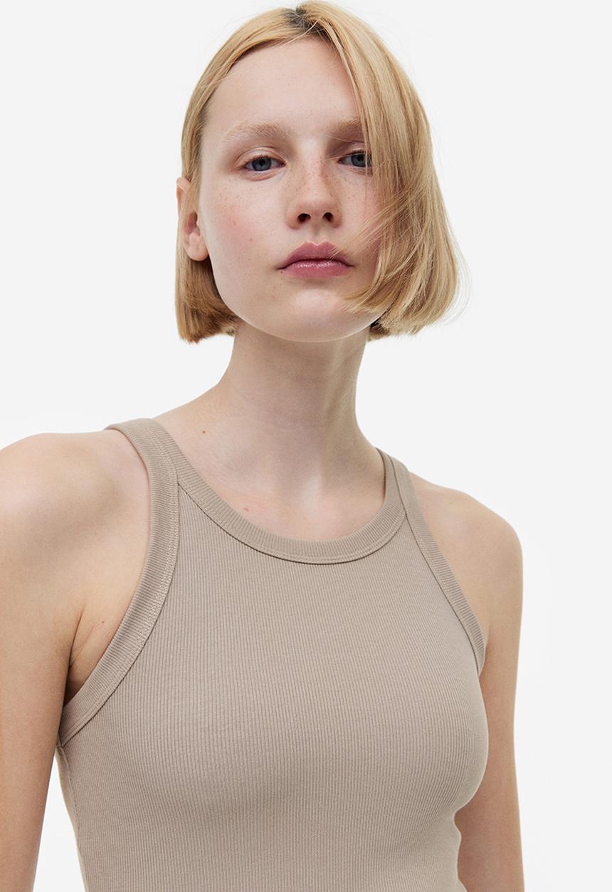 H&M - Ribbed dress - beige