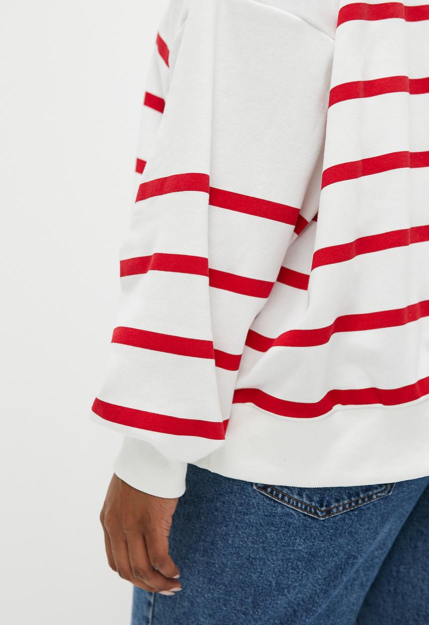 Superbalist - Stripe crew neck - red & white
