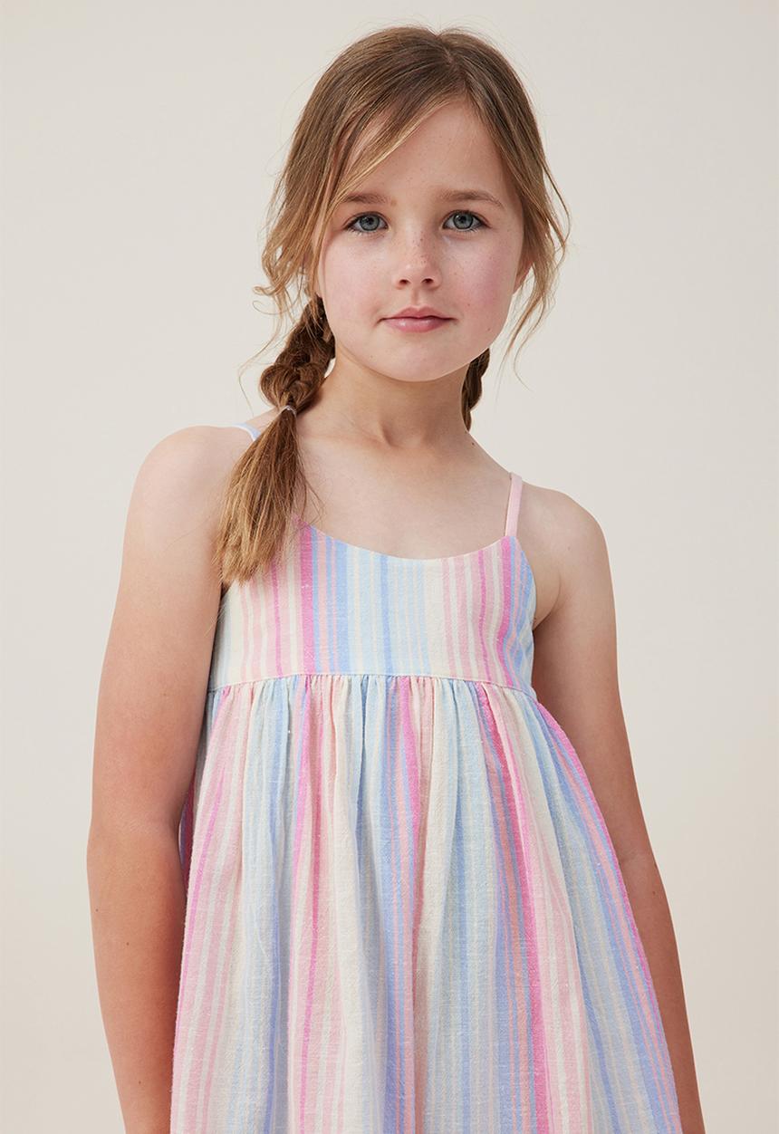 Cotton On - Eloise sleeveless dress - rainbow stripe