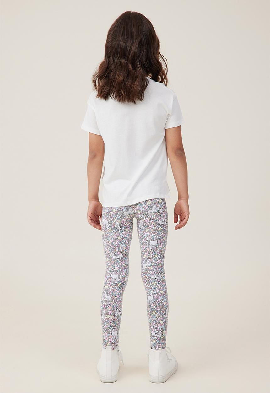 Cotton On - Huggie tights - white/unicorn garden