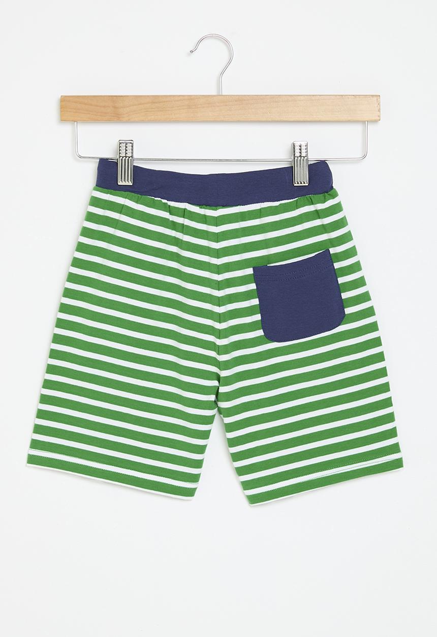 Pop Candy - Striped shorts - green and white