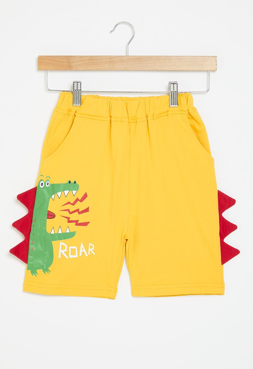 Pop Candy - Dino shorts - yellow & red
