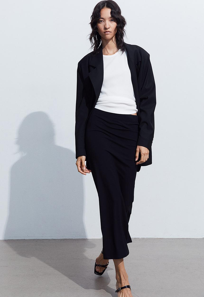 H&M - Long jersey skirt - black