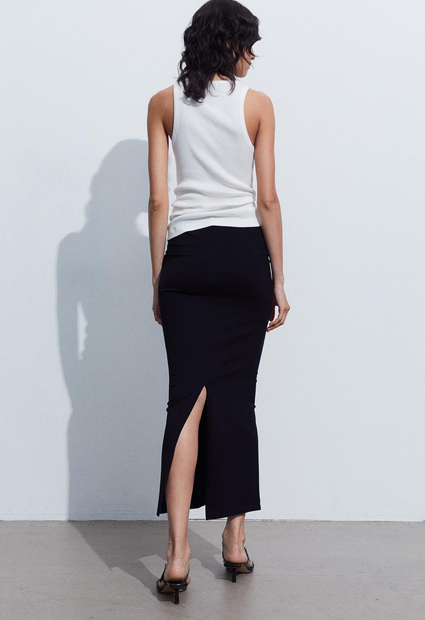 H&M - Long jersey skirt - black