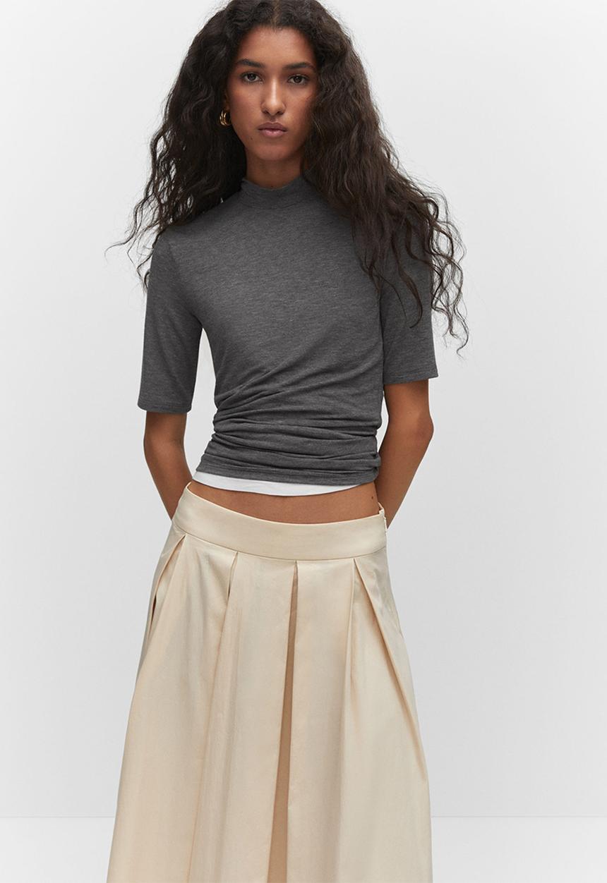 MANGO - T-shirt secondm - medium gray