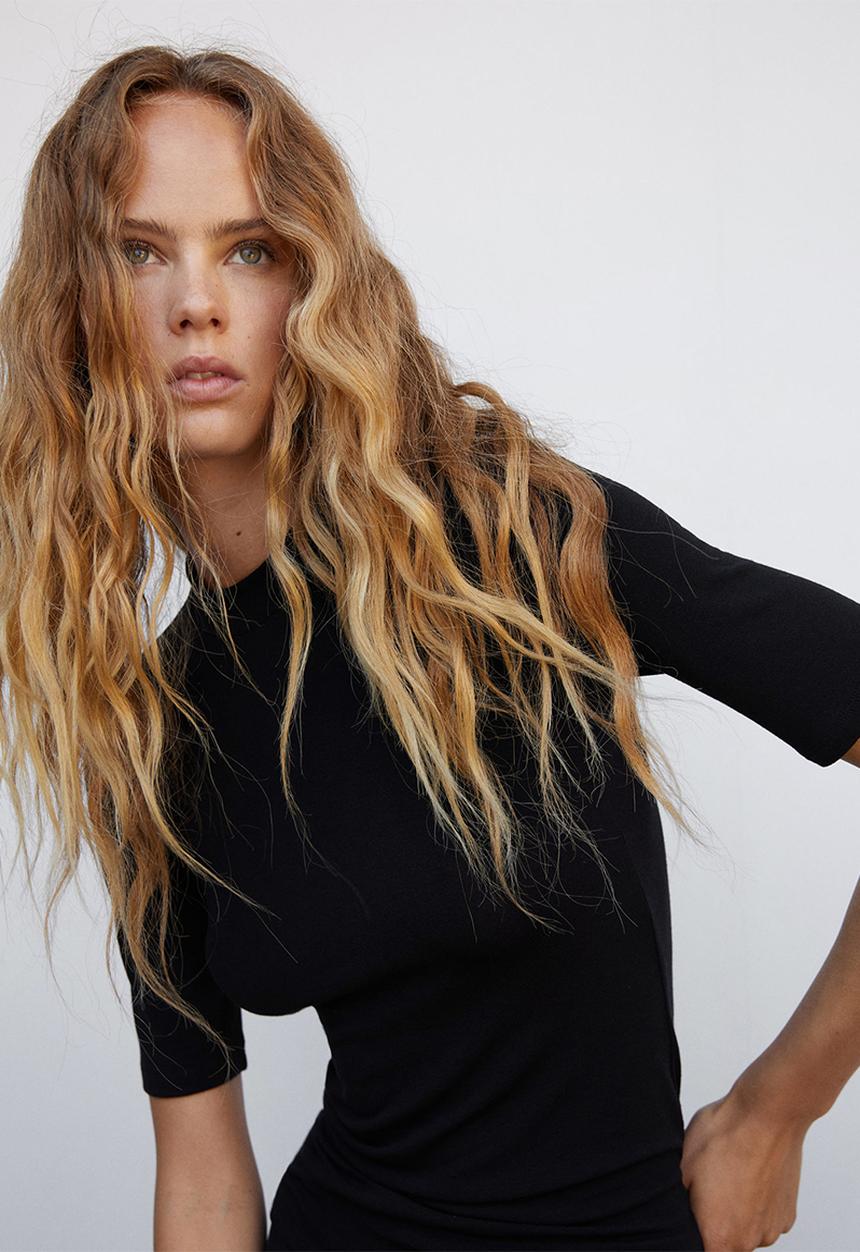 MANGO - T-shirt secondm - black