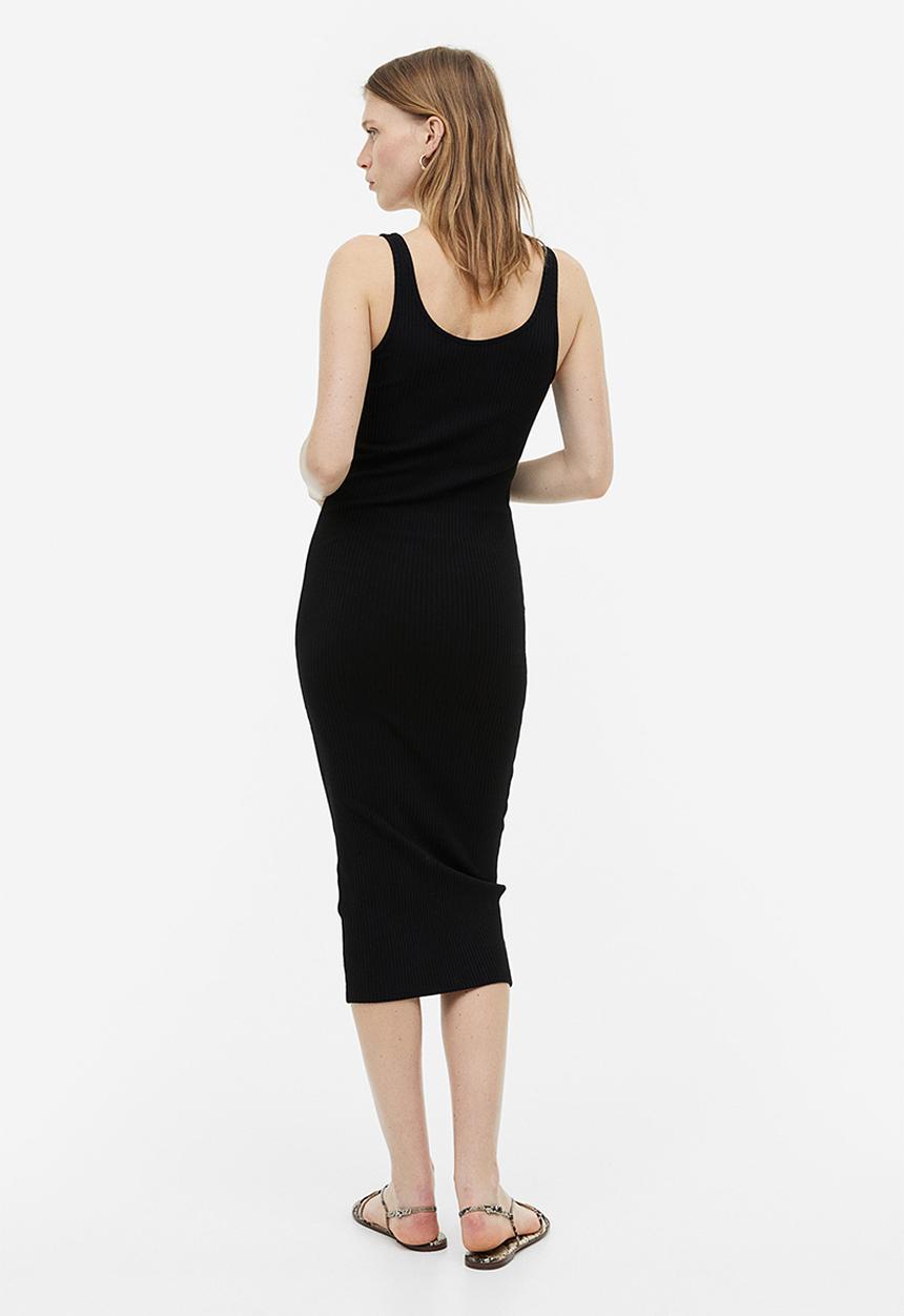 H&M - Ribbed bodycon dress - black