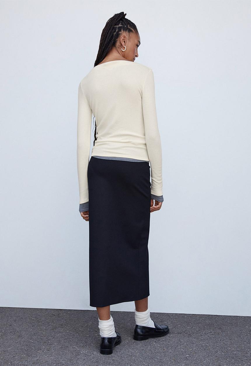 MANGO - T-shirt lilobar - light beige