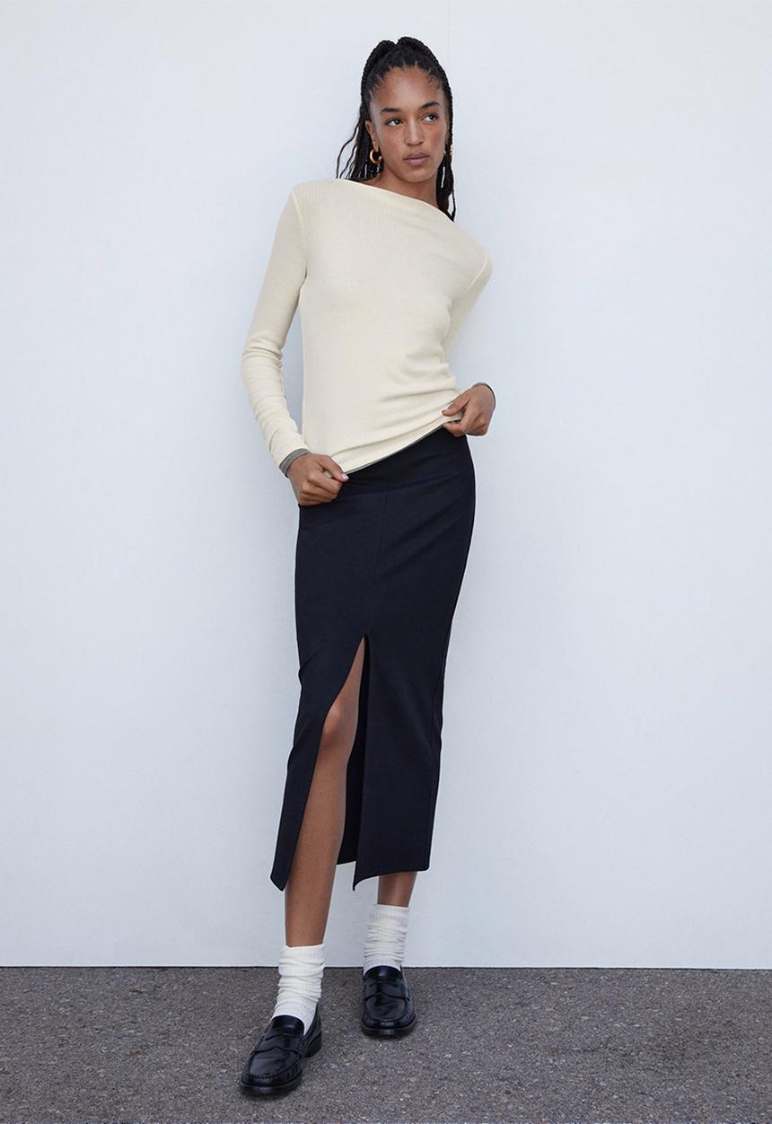 MANGO - T-shirt lilobar - light beige