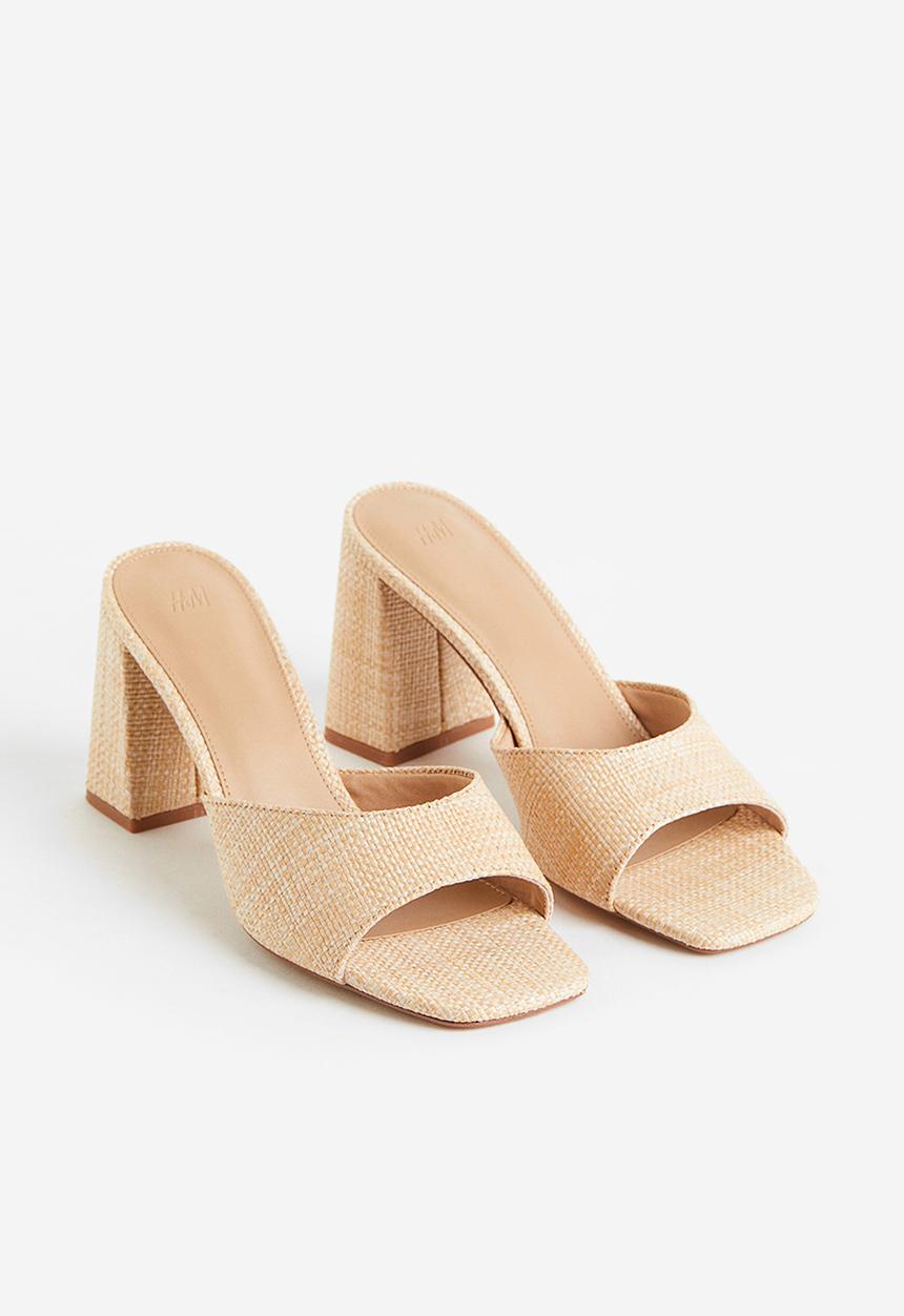 H&M - Straw-look mules - beige