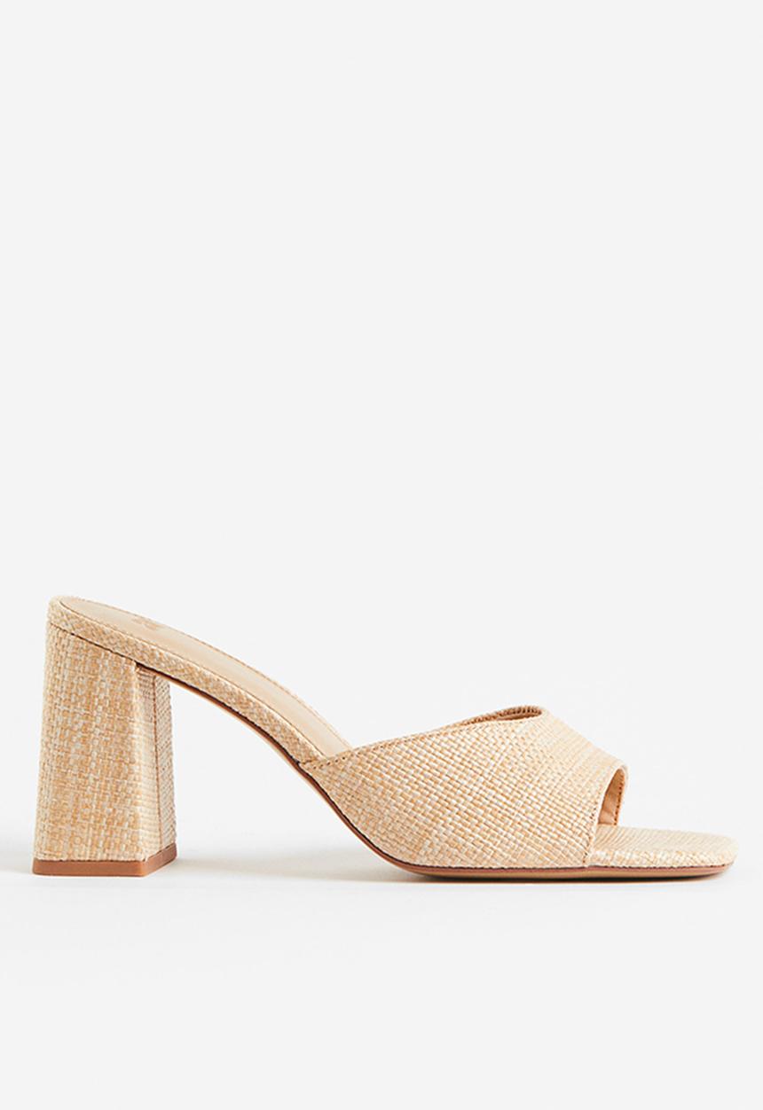 H&M - Straw-look mules - beige
