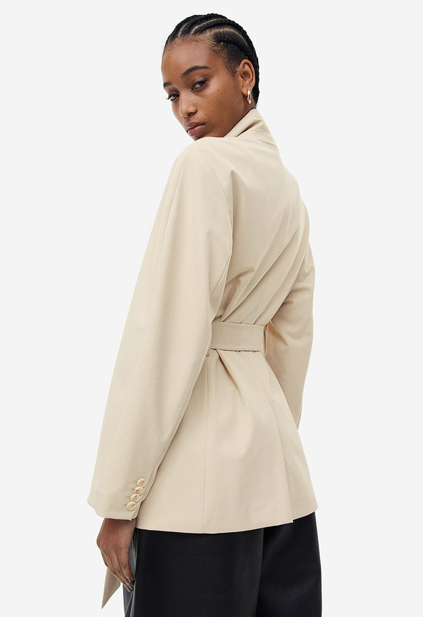 H&M - Tie-belt blazer - beige
