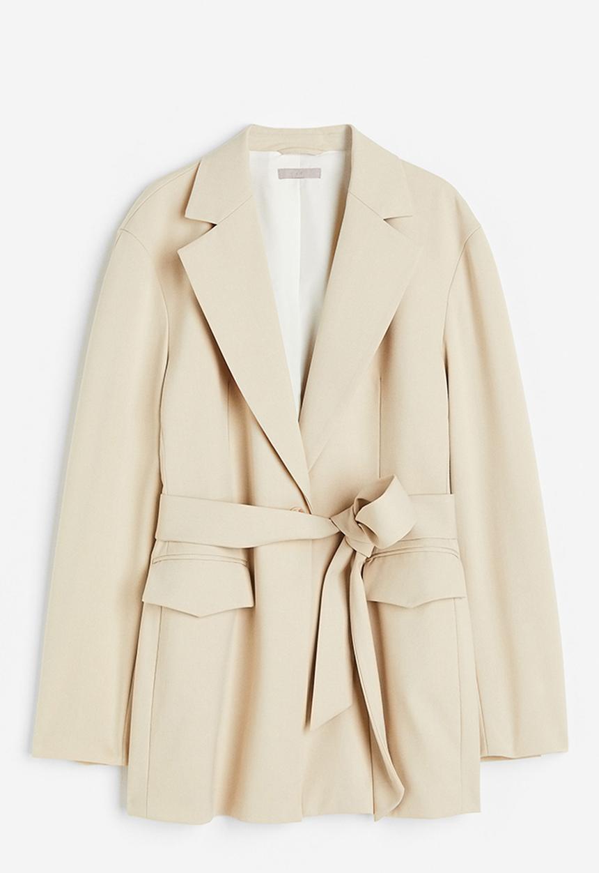 H&M - Tie-belt blazer - beige