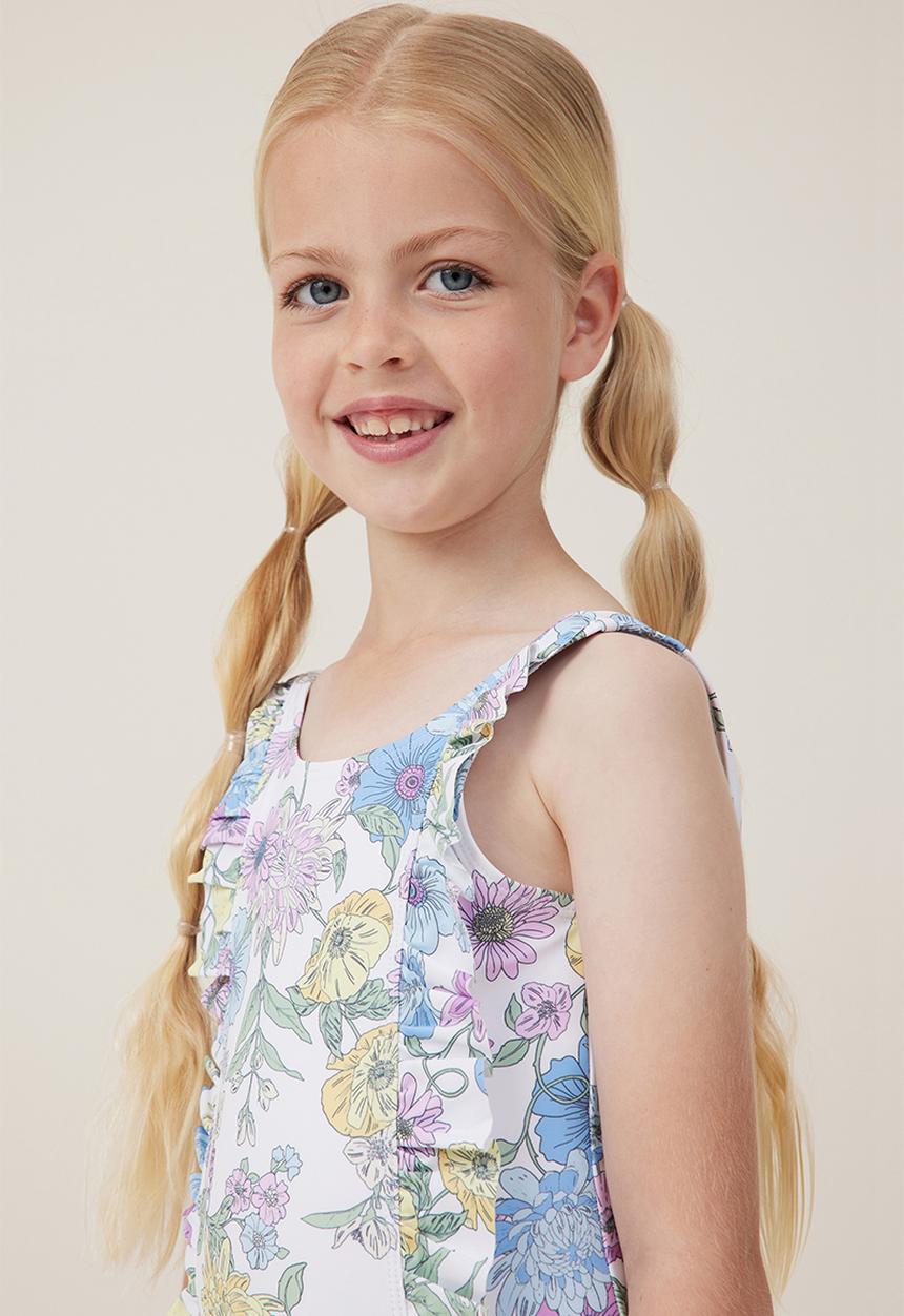 Cotton On - Riley ruffle one piece - vanilla/annie floral
