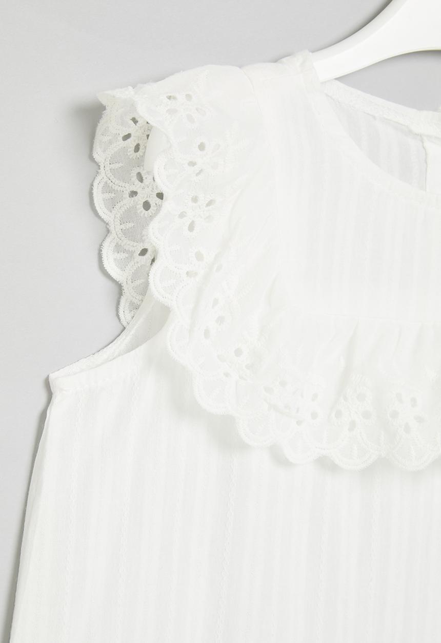 Pop Candy - Girls ruffled top - white