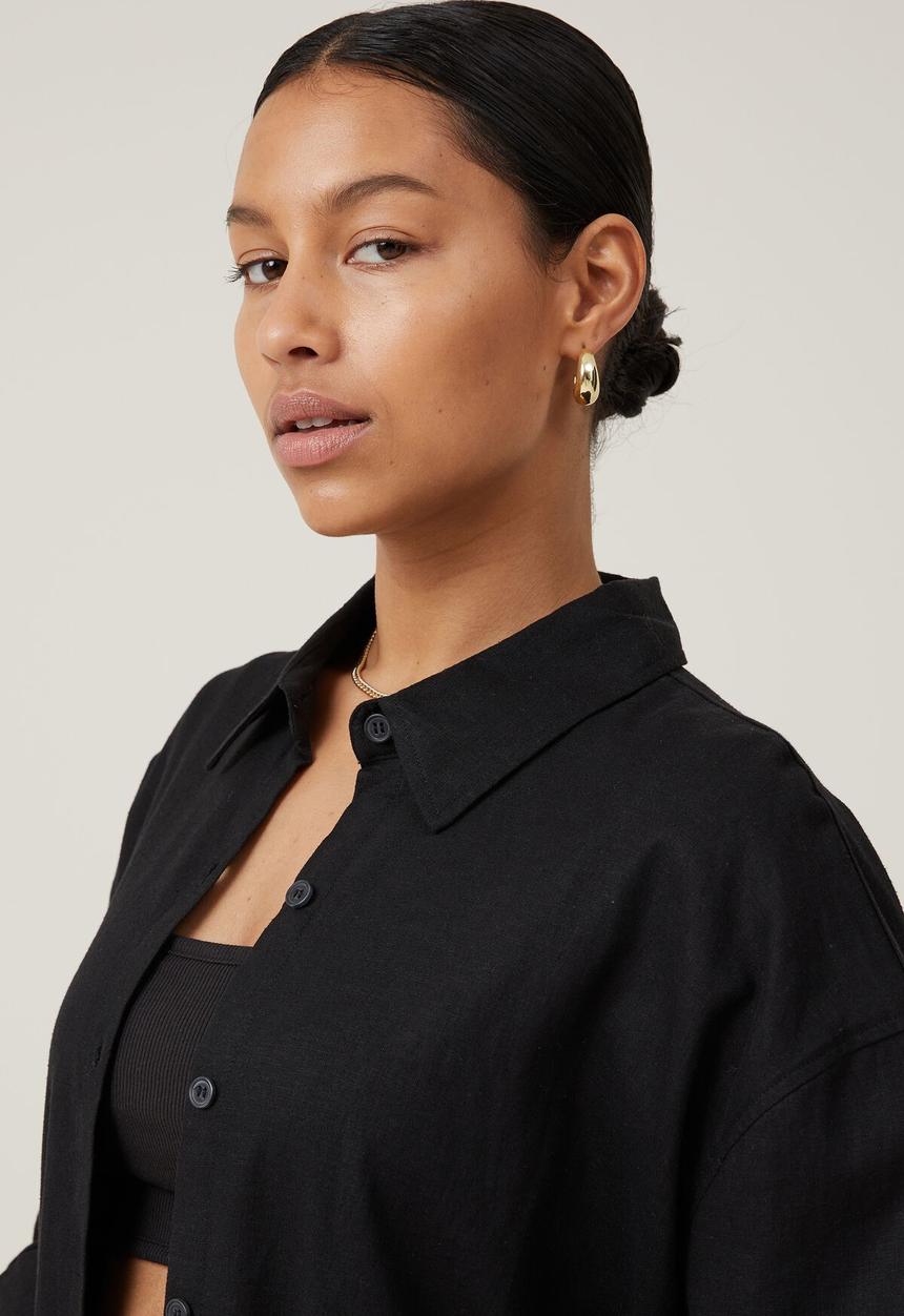 Cotton On - Haven Long Sleeve Shirt - Black