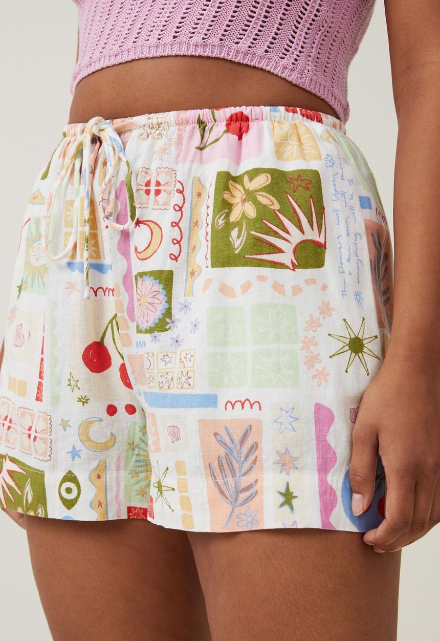 Cotton On - Haven Short - Summer Solstice White