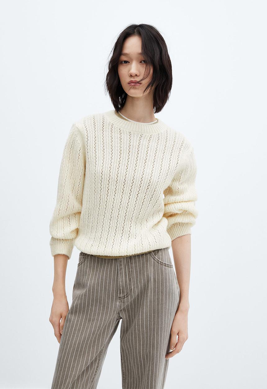 MANGO - Sweater piqueton - neutral