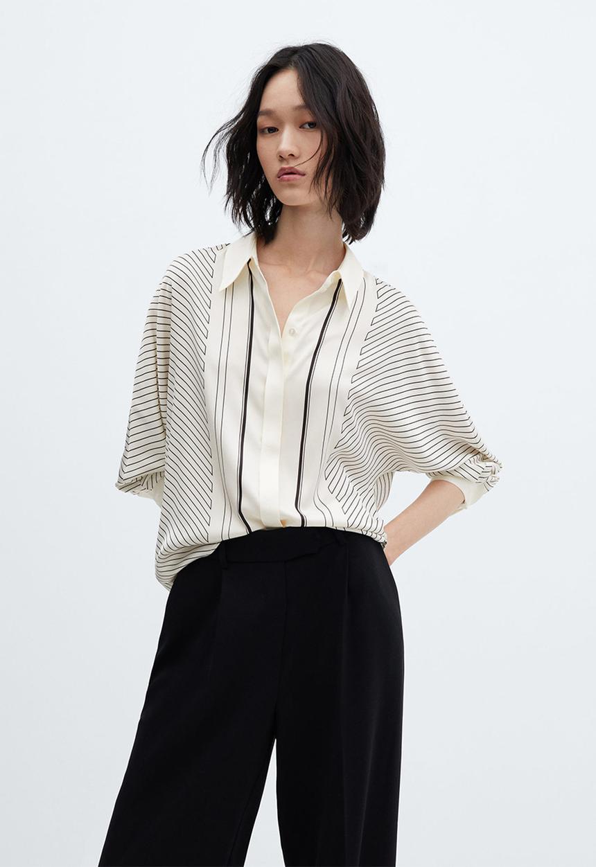 MANGO - Shirt lineas - neutral