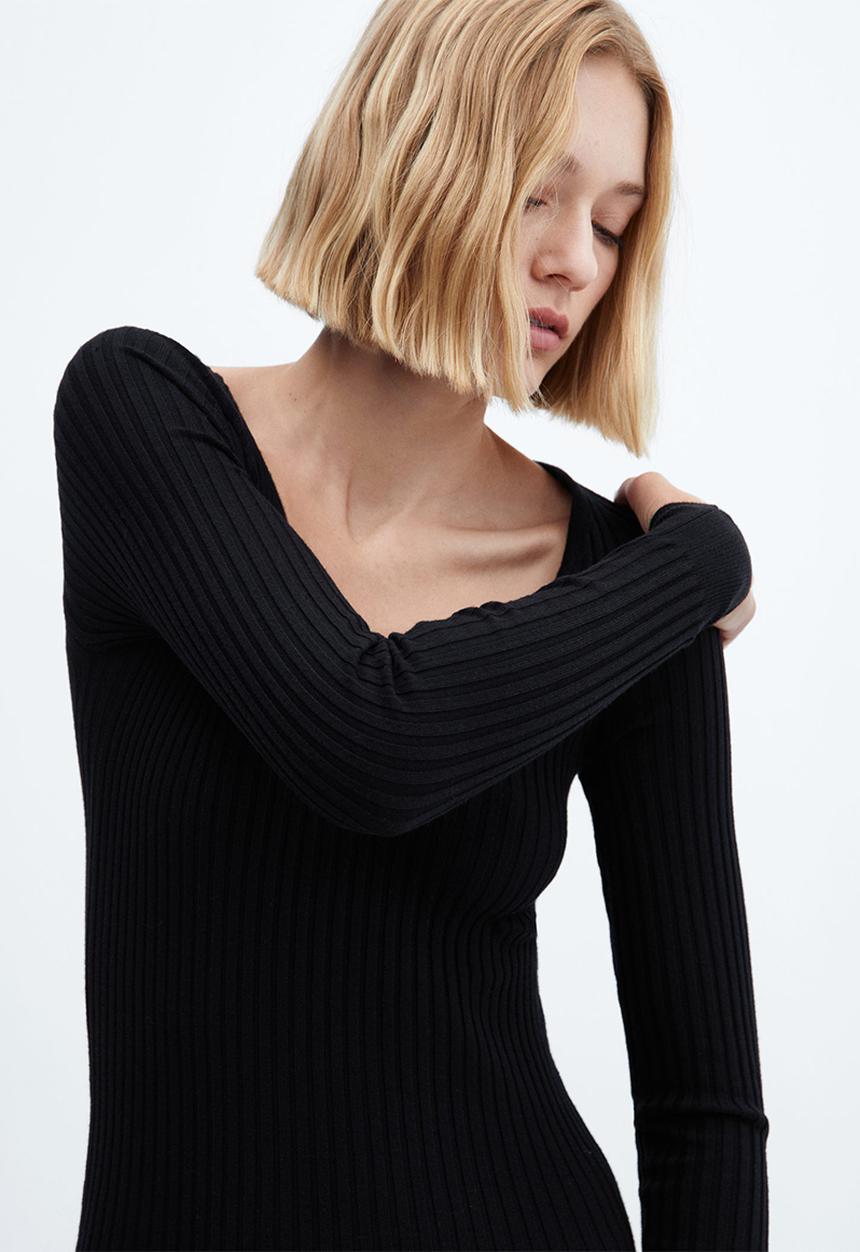 MANGO - Dress goleta - black