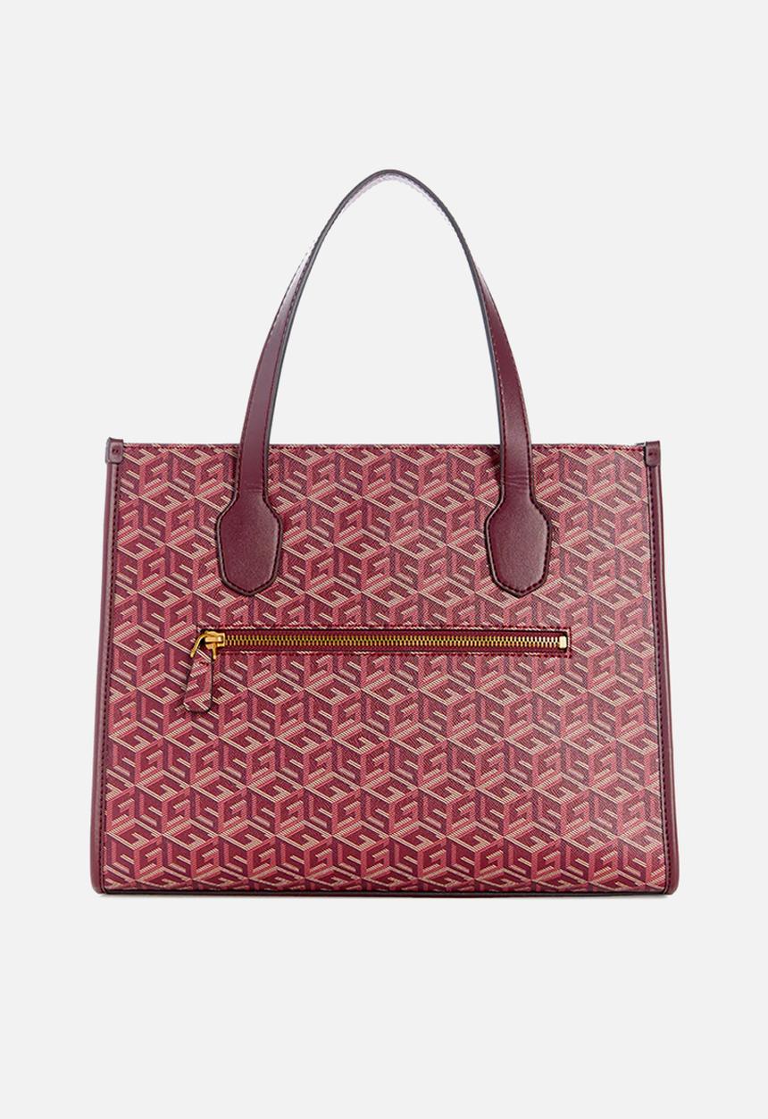 GUESS - Silvana 2 compartment tote - merlot logo