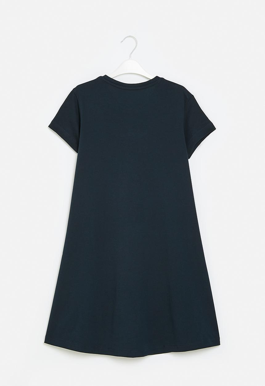 POLO - Girls cara embroidered dress - navy