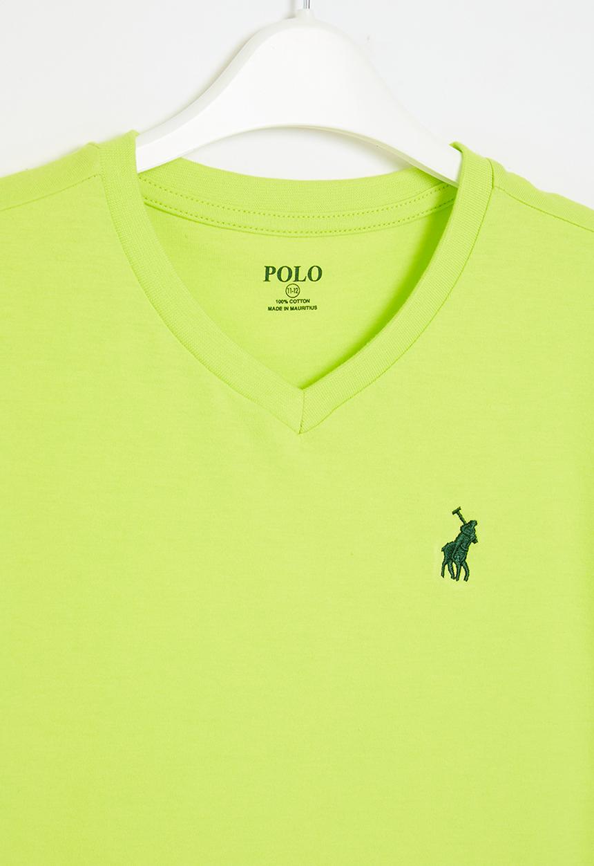 POLO - Boys james v-neck tee - chartreuse