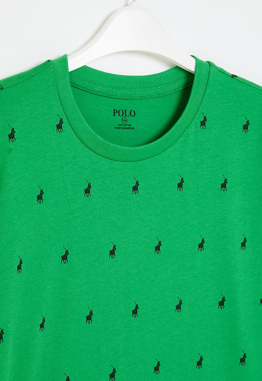 POLO - Boys sebastian monogram tee - green