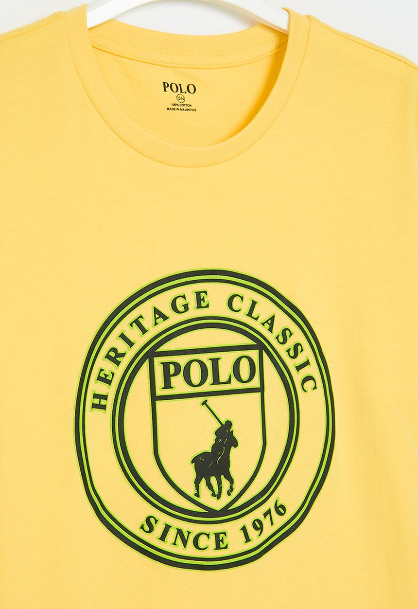 POLO - Boys corey crest printed tee - yellow