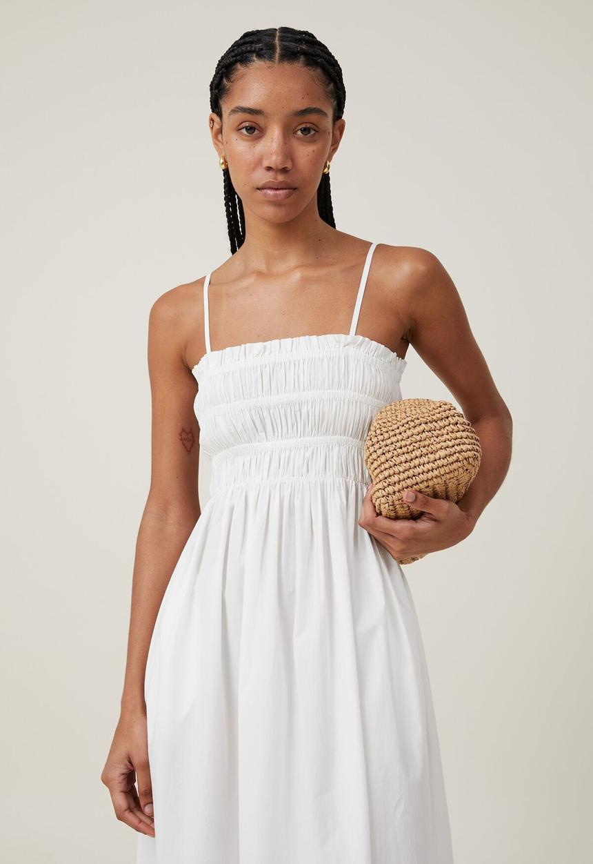 Cotton On - Lexi Shirred Maxi Dress - White