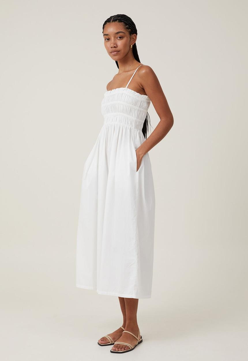 Cotton On - Lexi Shirred Maxi Dress - White