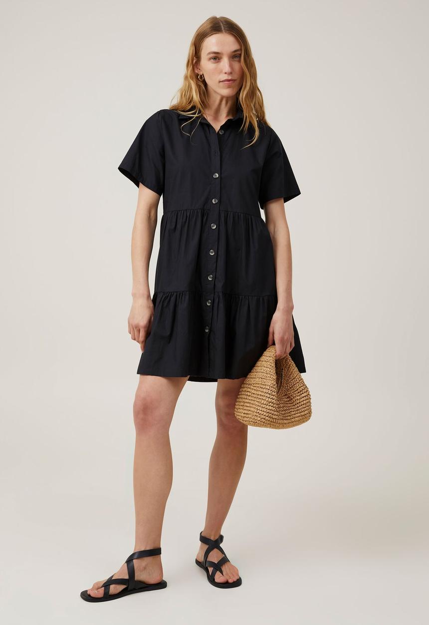 Cotton On - Noah Mini Shirt Dress - Black