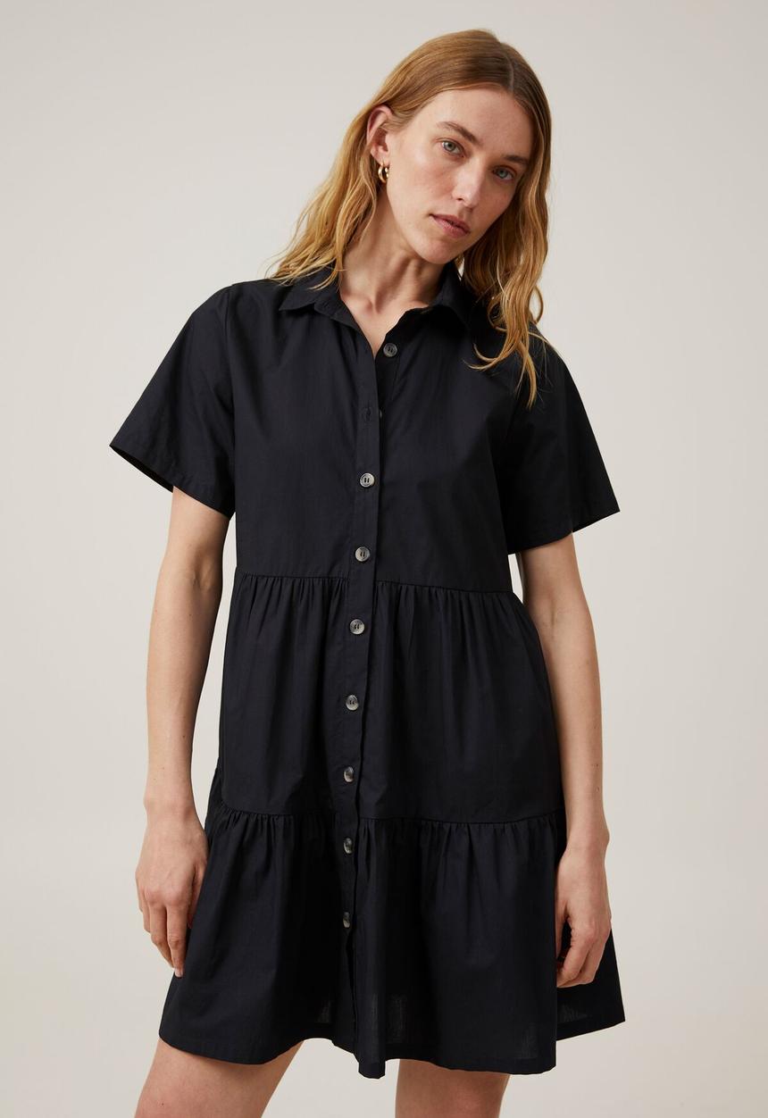 Cotton On - Noah Mini Shirt Dress - Black