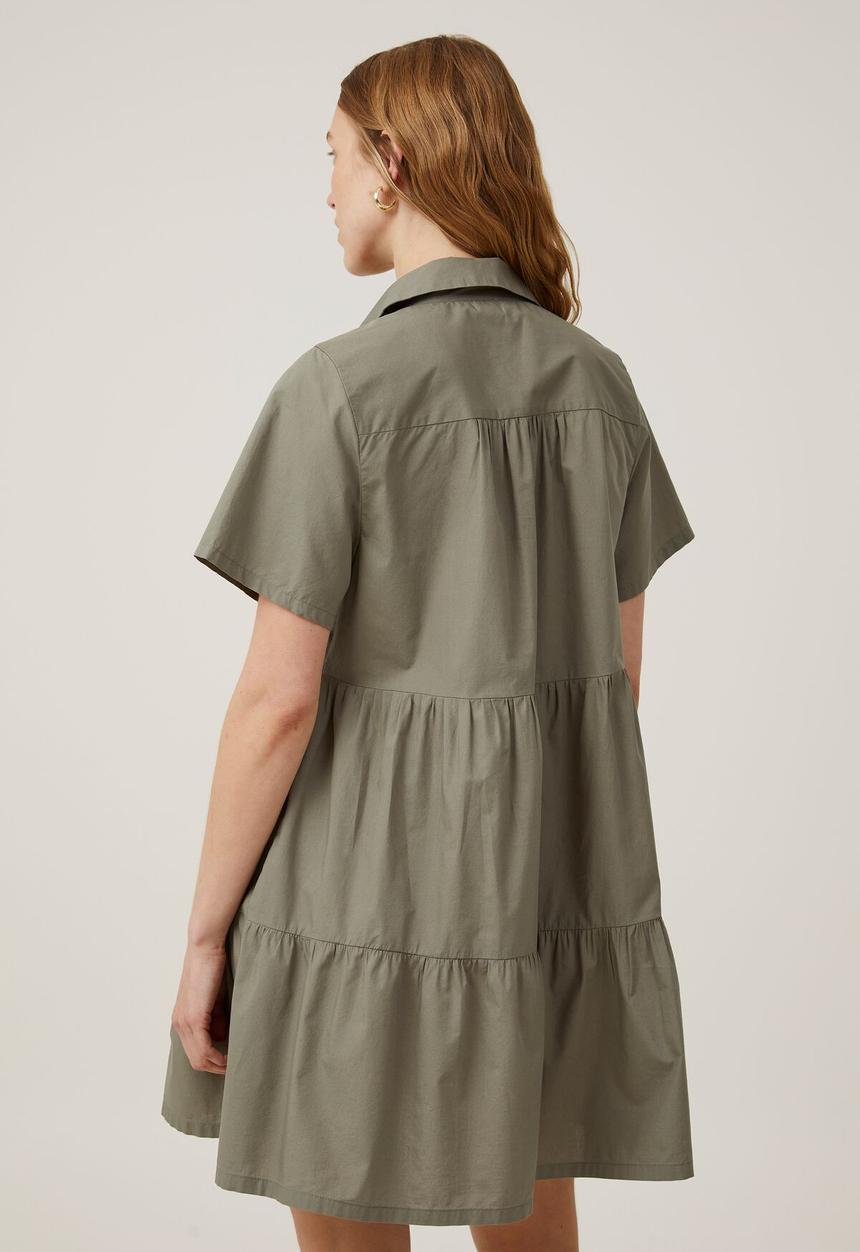 Cotton On - Noah Mini Shirt Dress - Khaki