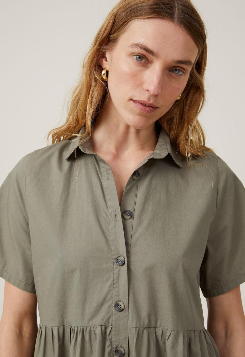 Cotton On - Noah Mini Shirt Dress - Khaki