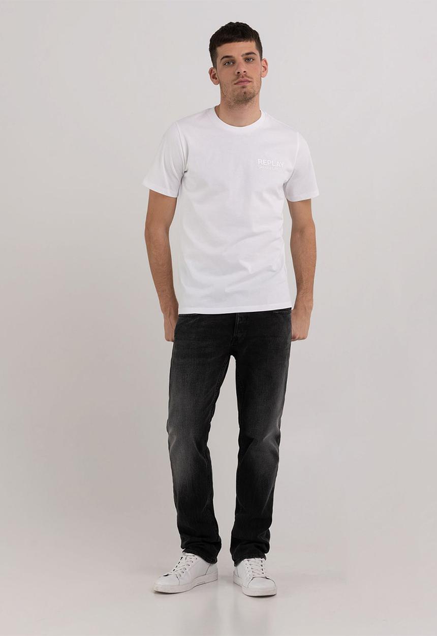 Replay - Piede dyed organic cotton jersey - chalk 