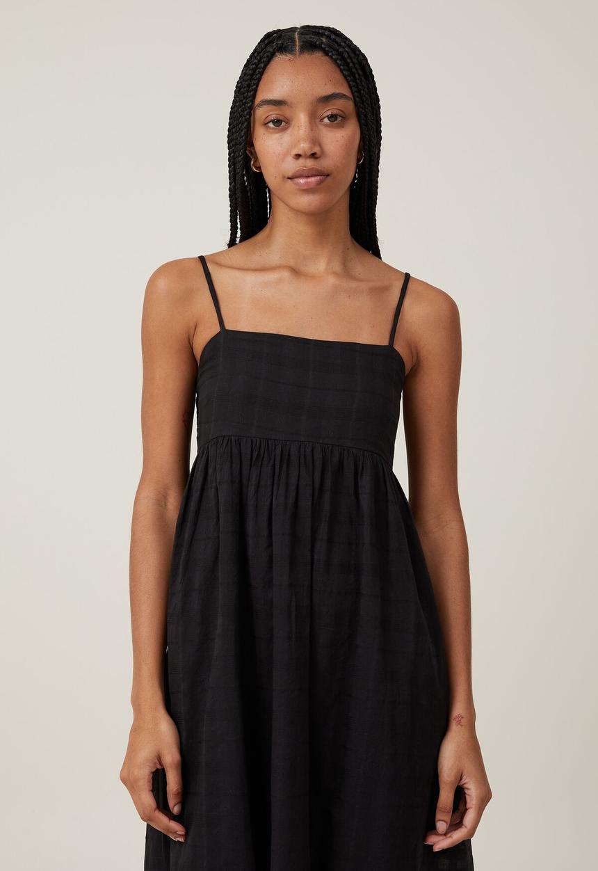 Cotton On - Tilly Textured Maxi Dress - Black