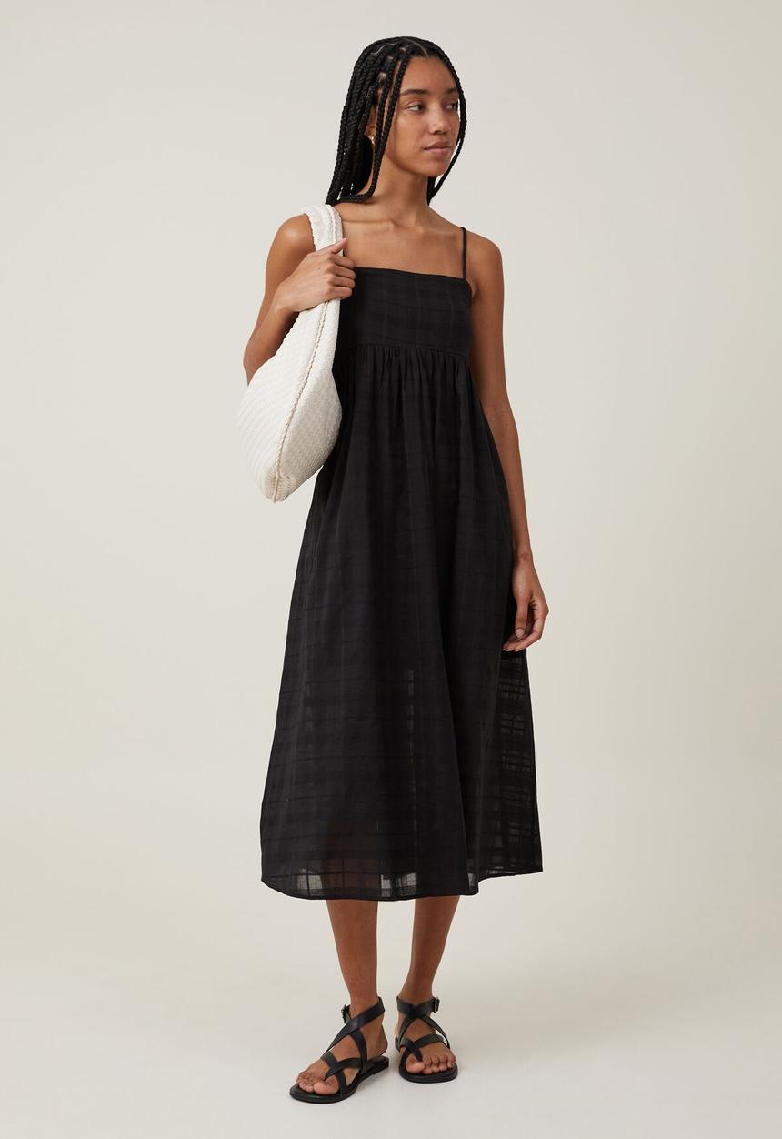 Cotton On - Tilly Textured Maxi Dress - Black