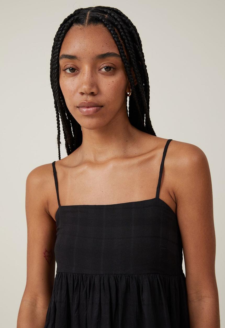 Cotton On - Tilly Textured Maxi Dress - Black