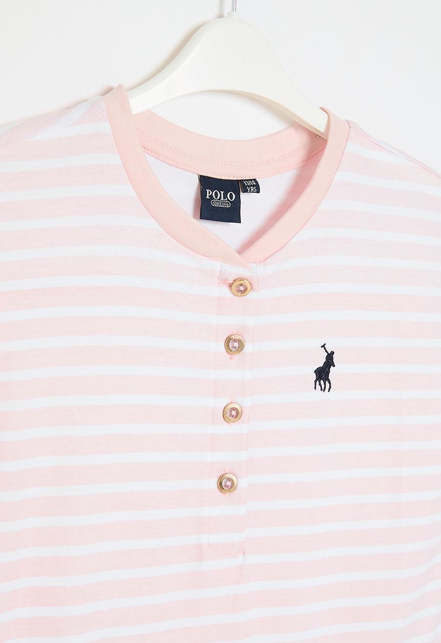 POLO - Girls gabriella striped jumpsuit - blush