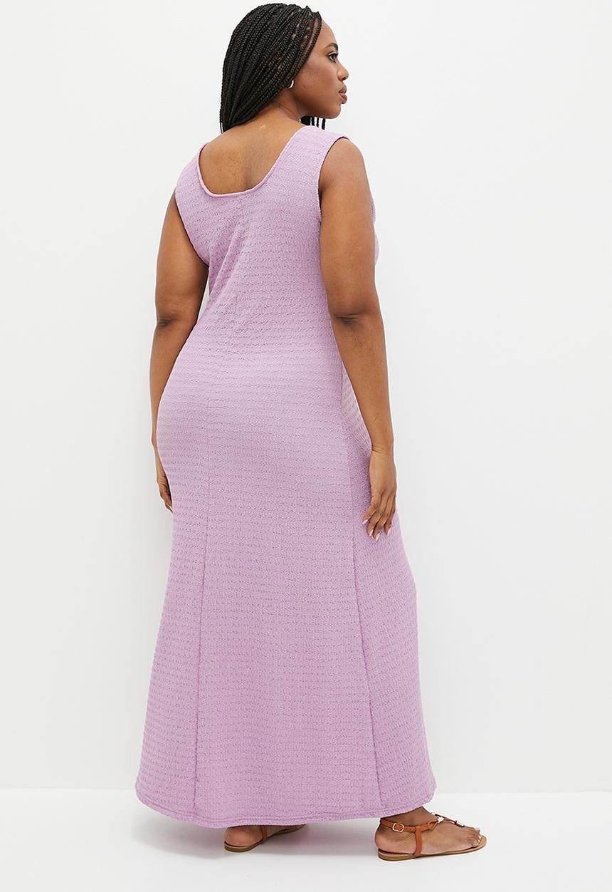 Me&B - Plus Bubble knit stretch dress - lilac