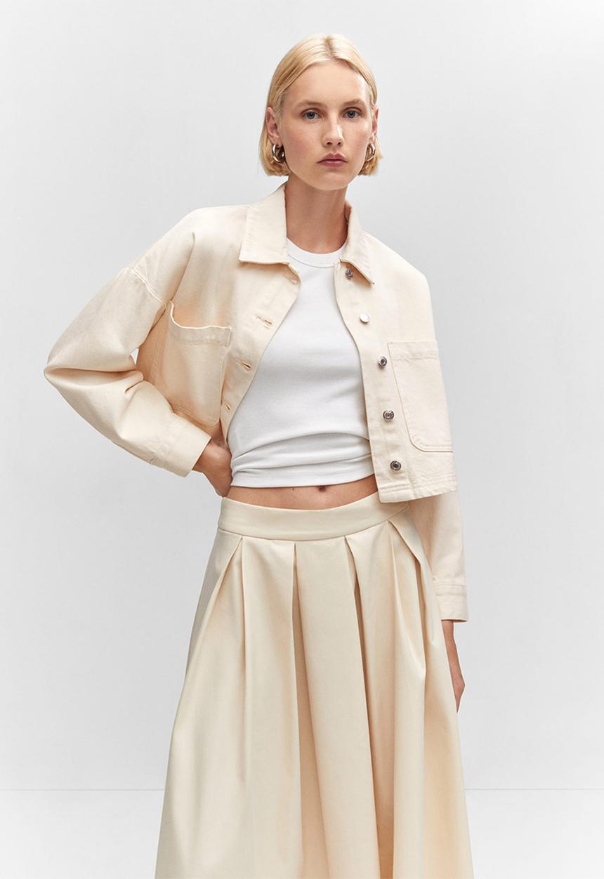 MANGO - Overshirt bonnie - light beige