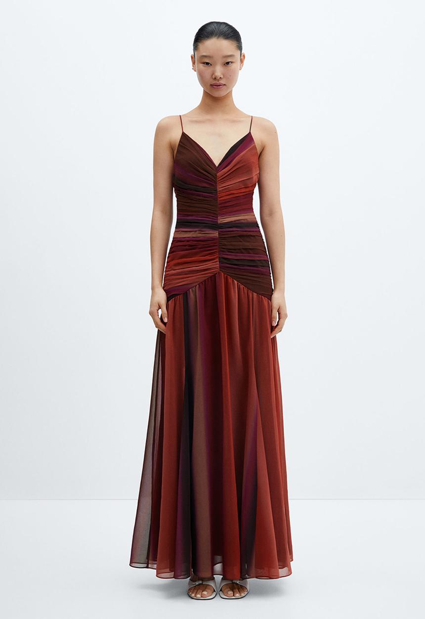 MANGO - Dress fortune - dark red