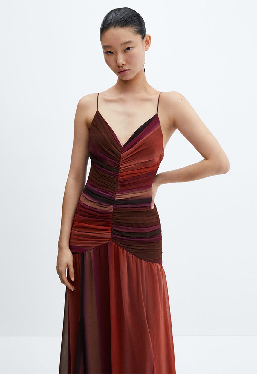 MANGO - Dress fortune - dark red