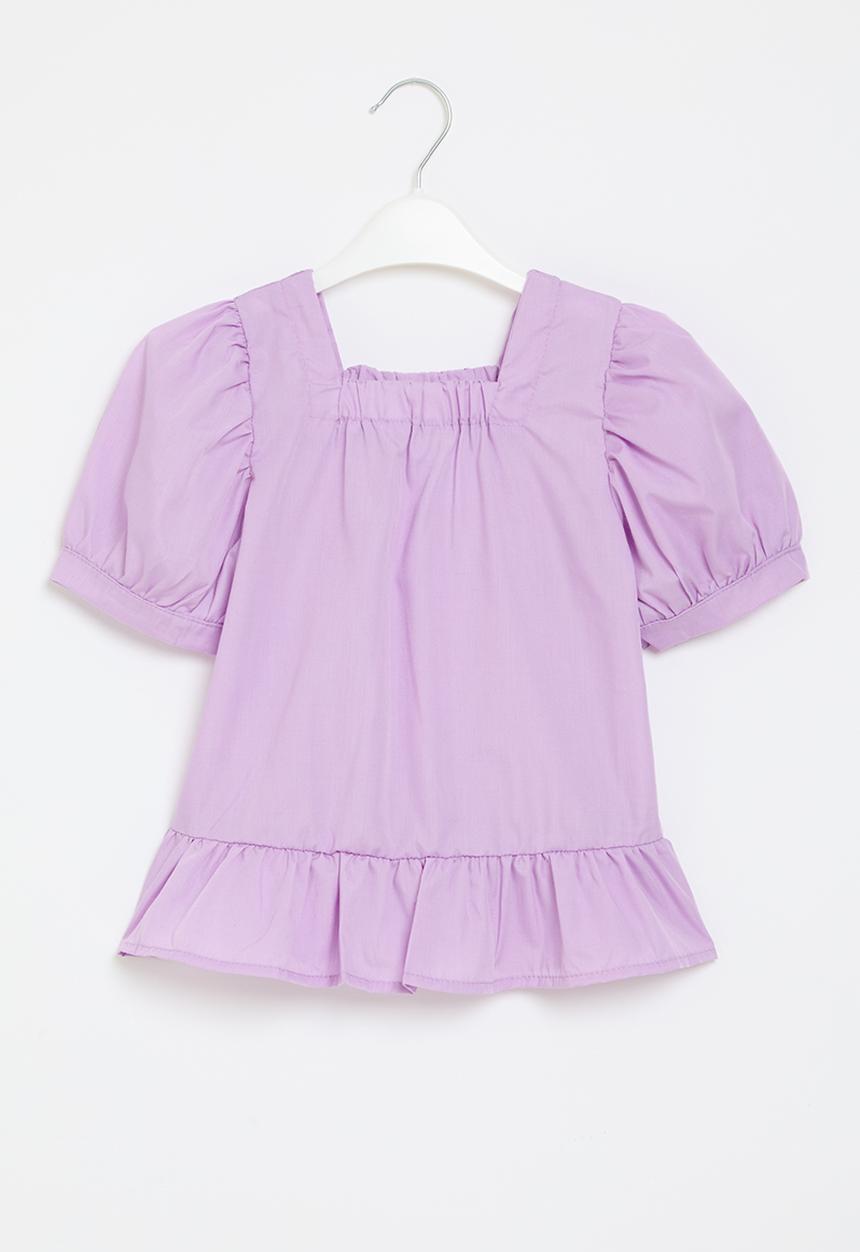Pop Candy - Frilled hem top - purple