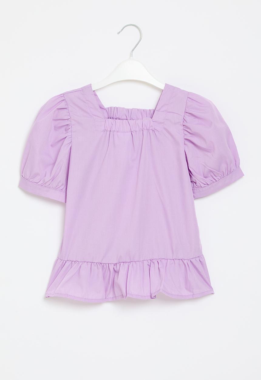 Pop Candy - Frilled hem top - purple