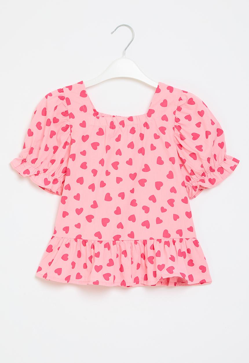 Pop Candy - Heart print top - pink