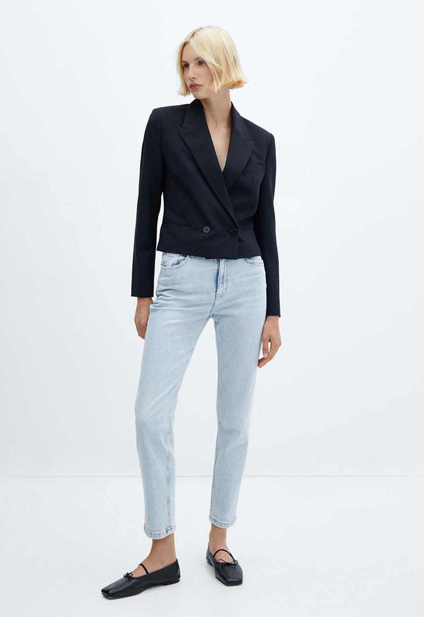 MANGO - Jeans Newmom - Open Blue