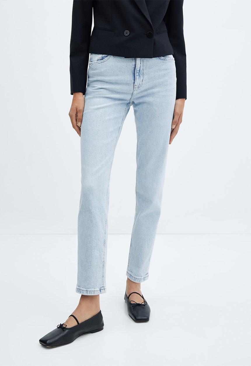 MANGO - Jeans Newmom - Open Blue